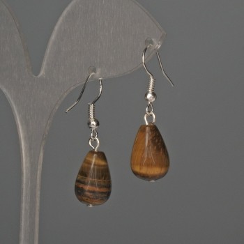 Tiger's Eye Drop Earrings 10x15mm+-, length 35mm+-