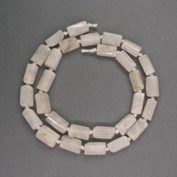 Adularia Beads - Faceted Cylinder, Natural Stone, Diameter 12x6mm+-, Length 41cm+