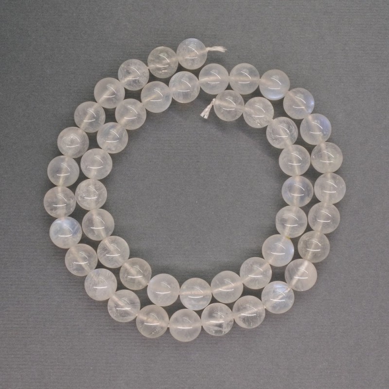 Natural Adularia Beads, Smooth Round Balls, 8.5 mm Diameter, 39 cm Length