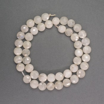 Adularia natural stone beads, faceted coin-shaped, diameter 8.5×5 mm, length 38 cm