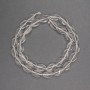 Beads of natural stone Rock Crystal curved oval 8x12mm, length 40 cm ±