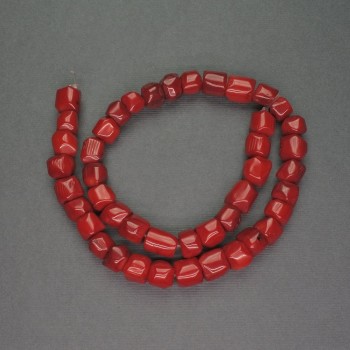Natural Red Coral Brilliant-Cut Beads, diameter 10×10 mm, length 41 cm
