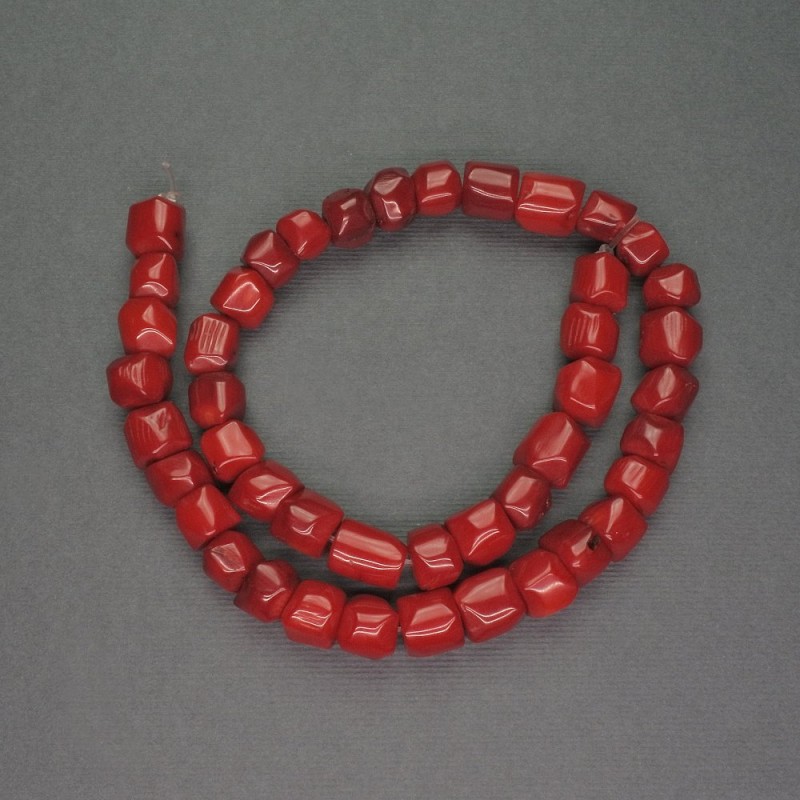 Natural Red Coral Brilliant-Cut Beads, diameter 10×10 mm, length 41 cm