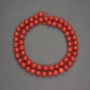 Natural red coral beads, smooth spheres, 6 mm diameter, 40 cm length