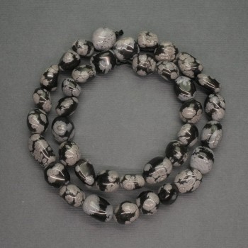 Snow Obsidian Faceted Beads, Natural Stone, 10 mm Diameter, 39 cm Length