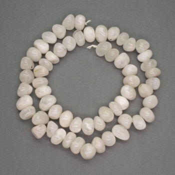 Belomorite natural stone beads, lentil-shaped, 10×7 mm, length 39 cm