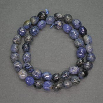 Faceted sodalite beads, natural stone, diameter 9mm, length 39 cm