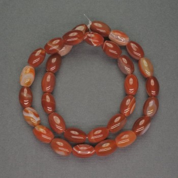 Natural Sardonyx Barrel Beads, 9×12 mm, 40 cm length