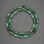 Malachite Beads, Natural Stone, Faceted Cylindrical, 6x11mm ±, 3mm Hole, 41cm Length ±