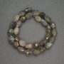 Natural labradorite beads, faceted rondelle, diameter 10x13mm+-, length 38cm+-