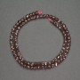 Beads of natural garnet, small faceted cube, 4 mm diameter, 39 cm length