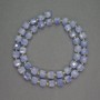 Aquamarine beads, faceted cube, 7 mm diameter ±, seed beads diameter 3 mm ±, length 39 cm ±