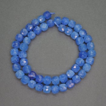 Apatite beads (synthetic) faceted cube, 7mm diameter, 40cm length