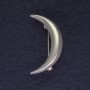 Moon Brooch, matte silver color, silvery metal, 34mm+