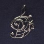Brooch 'Treble Clef' in silver-tone metal 49x34 mm+