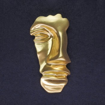 Brooch Accent Face Matte Gold Color 78×40 mm ± gold-toned metal