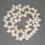 Freshwater white oval pearls on a thread, diameter 7×7–9 mm, length 40 cm