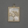 Tree Pendant with Mother-of-Pearl Inlay 18x23x25mm ± Gold-Tone Metal