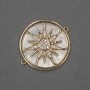 Connector 'Sun' with natural mother-of-pearl 25x30x3 mm ± golden-toned metal