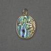Sun Pendant with Halotite Inlay 17x20x24x3 mm +/- Gold-Tone Metal