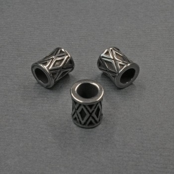 Silver-tone bead insert findings, 7×8 mm diameter, hole ~4.5 mm