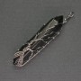 Agate Hexagonal Crystal Pendant 12x50x57 mm ± in a Silver-Plated Wrap