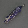 Azurite Hexagonal Pendant in Silver Wrap 12x50x57 mm +/-