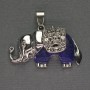Pendant Elephant with Lapis Lazuli, 39x34mm, Silvery Metal