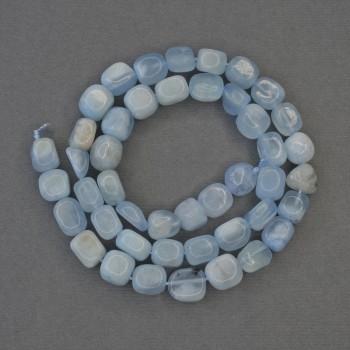 Aquamarine faceted beads, 8x7.5 mm, on a thread, length 41 cm+