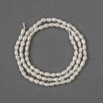 Beads of natural freshwater pearls 3.5–4×3 mm, length 36 cm on a thread