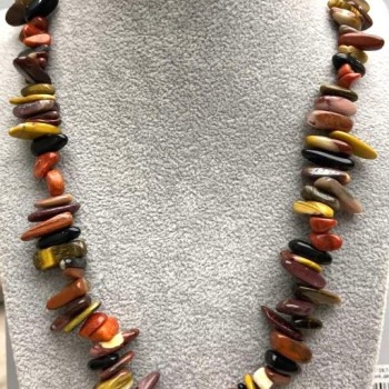 Necklace Assortment Crumb Needle, diameter 12-18×2-4 mm, length 48 cm ±, with a silvery metal clasp