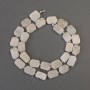 Moonstone adularia beads, rectangular-cut, 10-12×9 mm +/-, with 3 mm seed beads +/-, length 39 cm +/- on thread