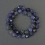Sodalite beads, faceted, 10x8 mm, 36 cm length ± on thread