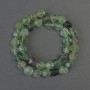Fluorite beads, faceted, 10×8 mm diameter, 37 cm long on a thread