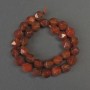 Carnelian Beads, Faceted, 12×10 mm diameter, 37 cm long on a thread