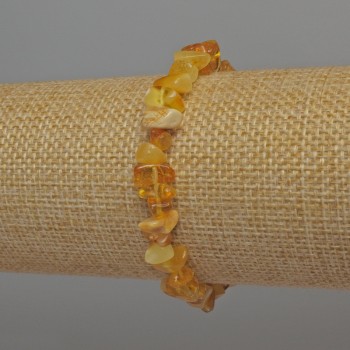 Amber Chip Bracelet, 7x4 mm diameter, 18 cm length, stretch