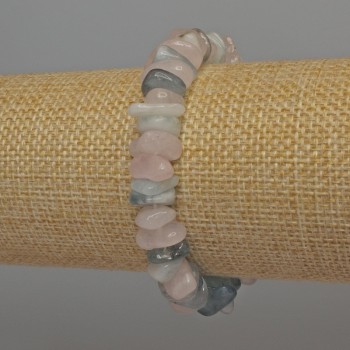 Morganite Chips Bracelet, 18 cm Stretch