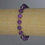 Sugilite bracelet with a faceted diamond shape, 8×8 mm ± with 3 mm seed beads ±, length 18 cm ± stretch