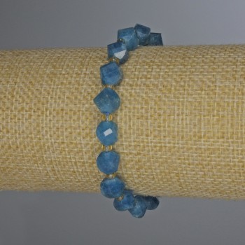 Bracelet with faceted apatite diamond shapes