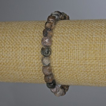 Petersite Faceted Cube Bracelet, 7×7 mm, 18 cm length, stretch bracelet