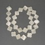 Mother-of-Pearl Clover Beads, 14 mm diameter, 38 cm length on beading thread