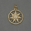 Star Pendant with White Crystals, Golden Metal