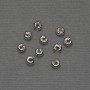 Crimp bead for crimping, diameter 4.5 mm, silver-tone metal finish, 10 pairs
