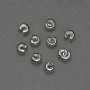 Crimp bead for crimping, 6 mm diameter +/- silver-colored metal finish, 10 pairs