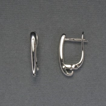 Ear hooks for earrings, silver-colored metal, 18×3 mm - pair