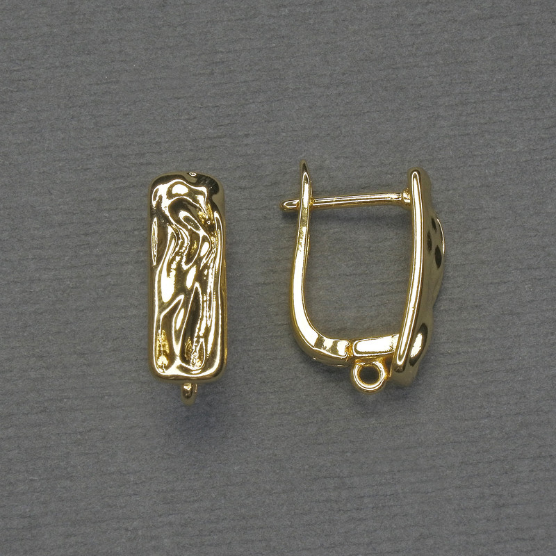 Gold-tone metal ear wires for earrings 17×6 mm - pair