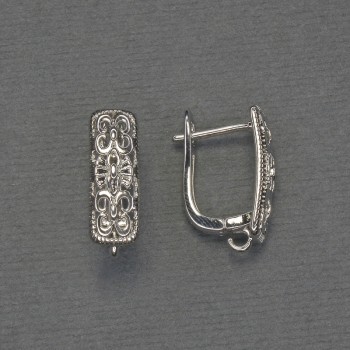 Silver-colored metal ear hooks for earrings 17×6 mm – pair