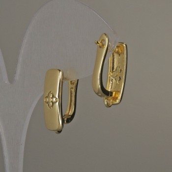 Gold-tone earring posts 17×6 mm – pair