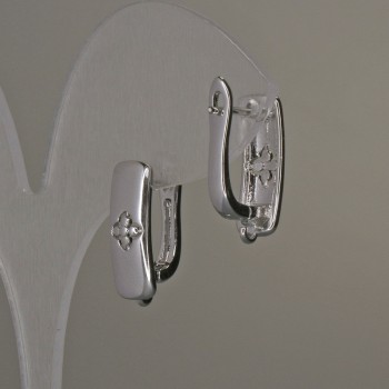 Silver-tone ear wires for earrings 17×6 mm - pair