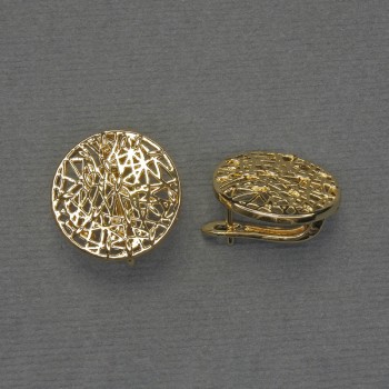 Gold-tone metal ear wires, 18 mm diameter – pair